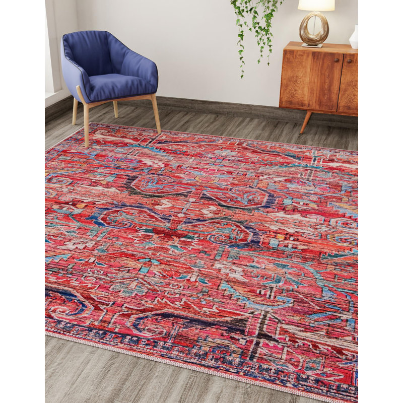 Tapis rouge / bleu Haglund, Carré 3 pi 3 po x 3 pi 3 po