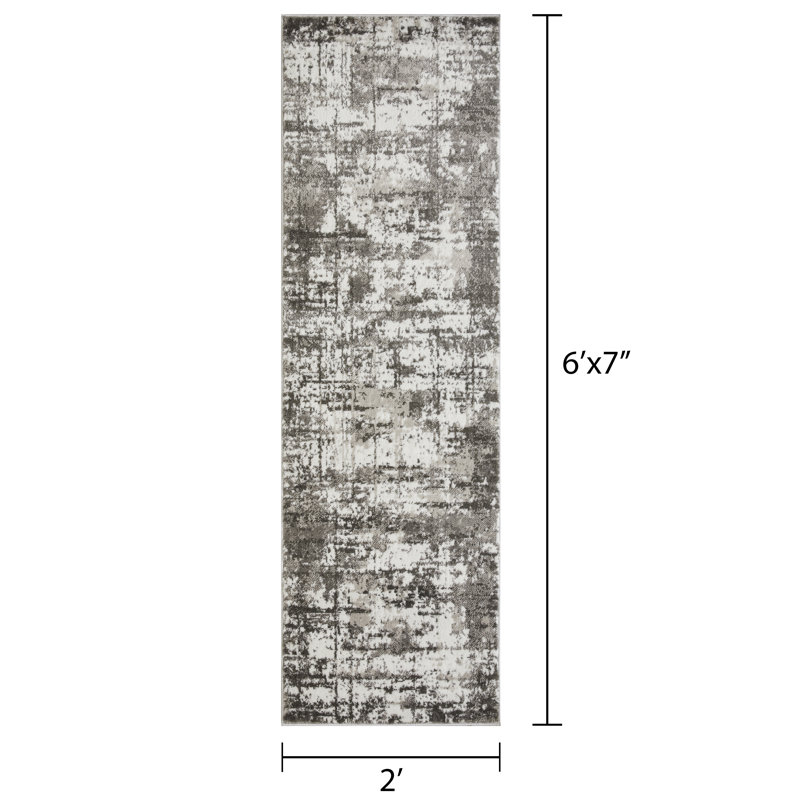 Siante Abstract Indoor Rug, Runner 2' x 6'7"