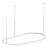 60" Brass Oval Shower Rod Enclosure with Ceiling Supports-68509898