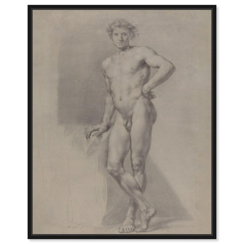 «The Eernal Nude» par Figurative , H 21 po x l 17 po, Cadre flottant noir