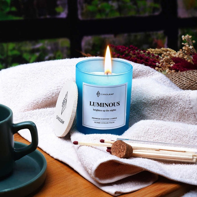 Coffee Scented Designer Candle, Blue