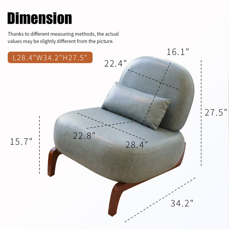 Chaise d'appoint rembourrée avec pieds en bois, Blue, 1