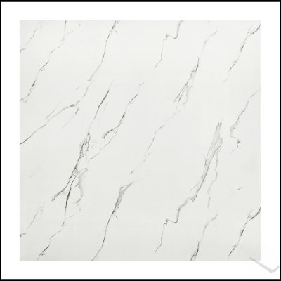 Counter-Height Square Dining Table – Faux Marble & Black Wood – 48" x 48" x 36"H, Transitional Style (Table Only)