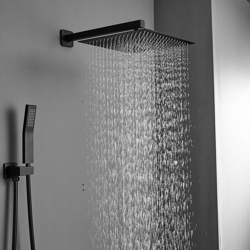Classic Bathroom Rainfall Shower System - Polished Wall Mounted With Handheld And Long-Life Characteristics Luxury Rain Mixer Mirror-Like Appearance