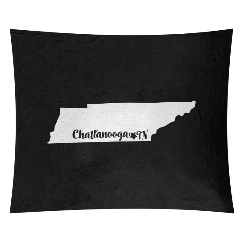 Tapisserie de Chattanooga, Tennessee, H 68 po x l 80 po, Noir