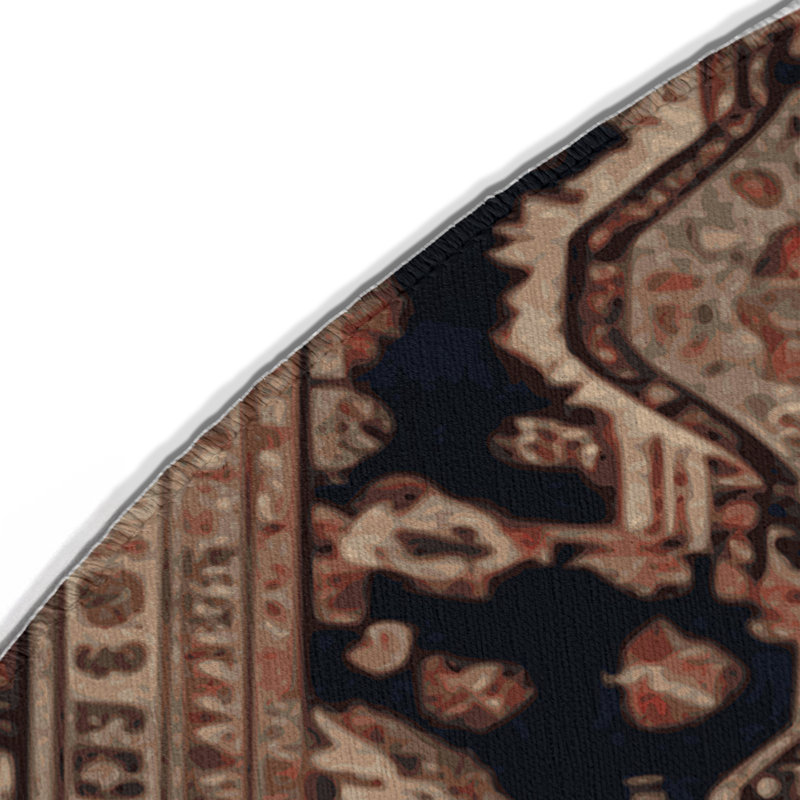 Tapis d'intérieur et d'extérieur brun Persian, Rond 5 pi