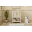 Meuble-lavabo de luxe moderne de 24 po avec lavabo en céramique, tablette ouverte et rangement fermé pour un design élégant-129184373