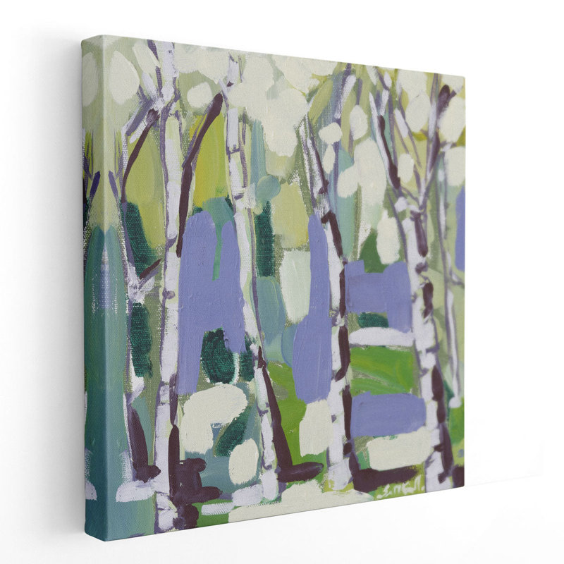 Birch in Summer II - reproduction d'art sur toile, H 20 po x l 20 po