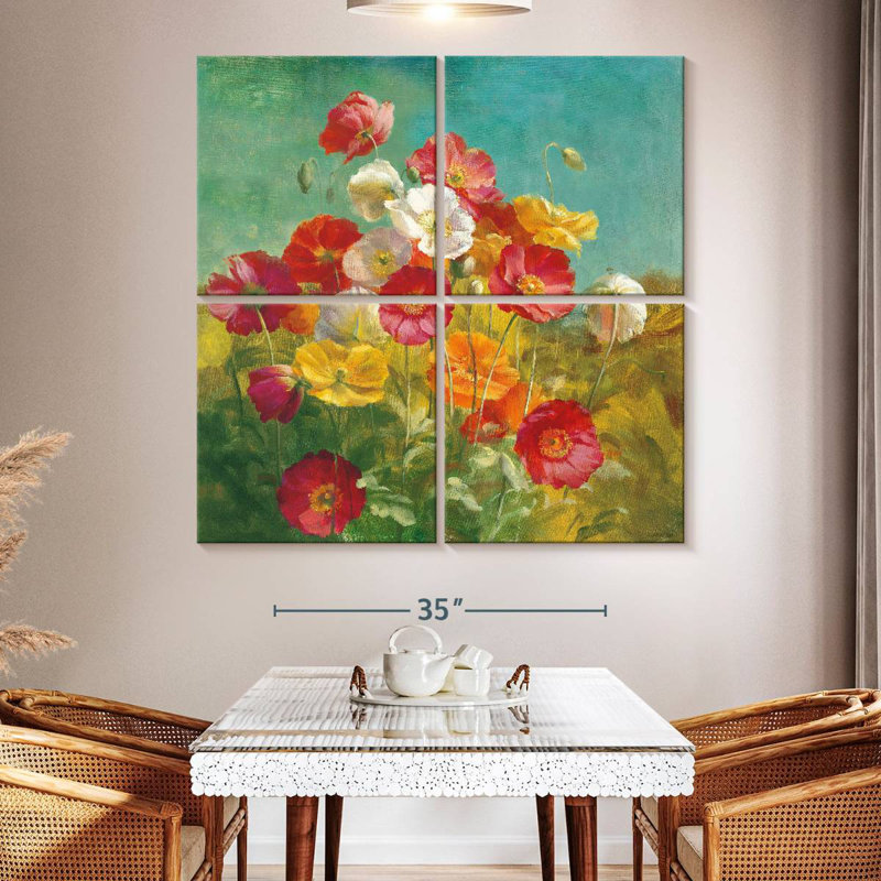 Coquelicots Harnek dans le champ, H 50 po x l 50 po