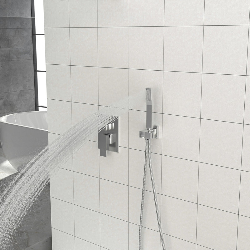 Pomme de douche murale double 12 po - Carrée, Système carré