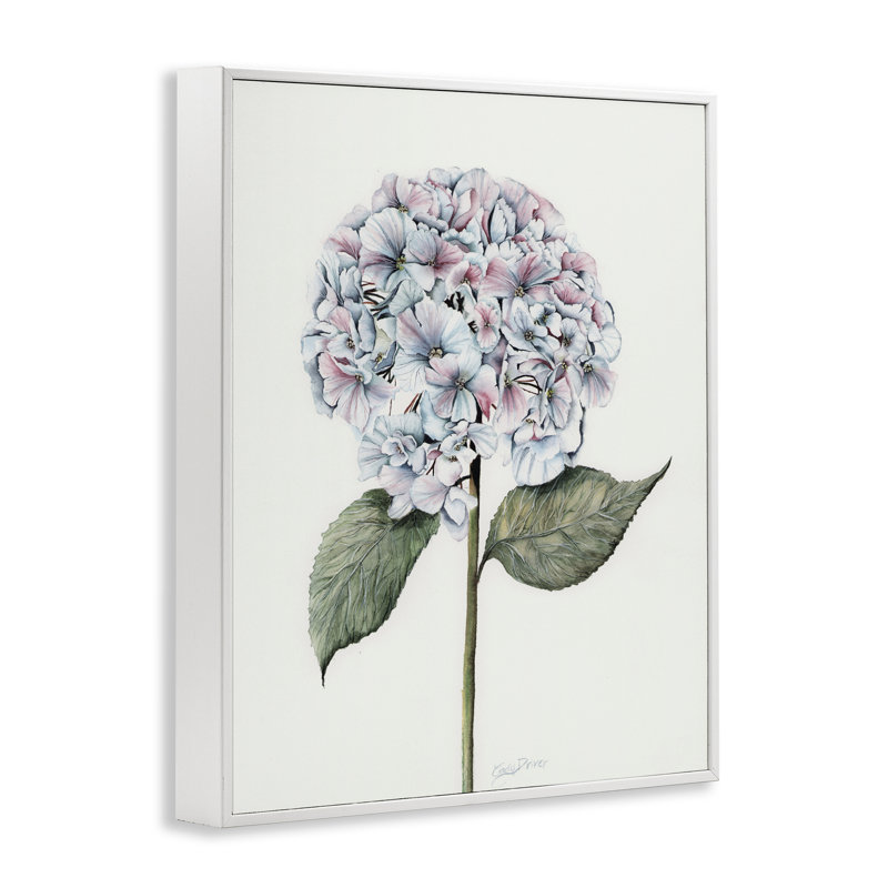 Ampoule ronde à hortensia, estampe numérique, design par Cady, H 20 po x l 16 po