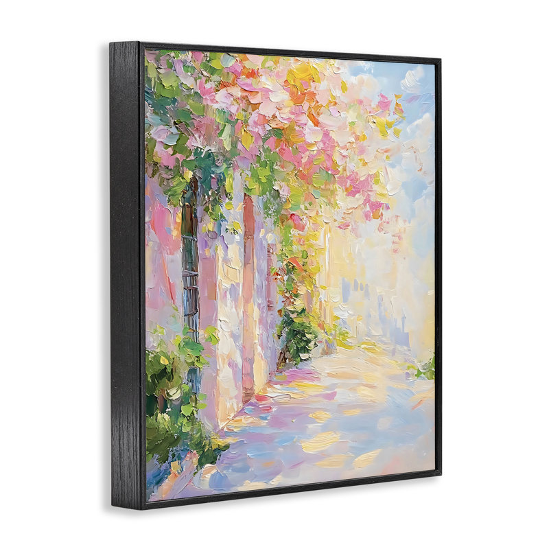 Estampe de maison de village pittoresque, design par Creative Studio, H 14 po x l 11 po, Giclée encadrée noir minuit