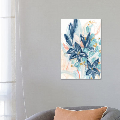 Blooming Blues II by June Erica Vess - Wrapped Canvas Print