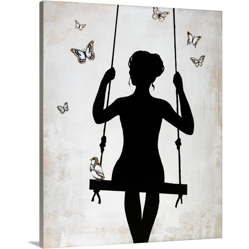 « summer swing », peinture sur toile, Toile tendue, H 14 po x l 11 po x P 1,25 po