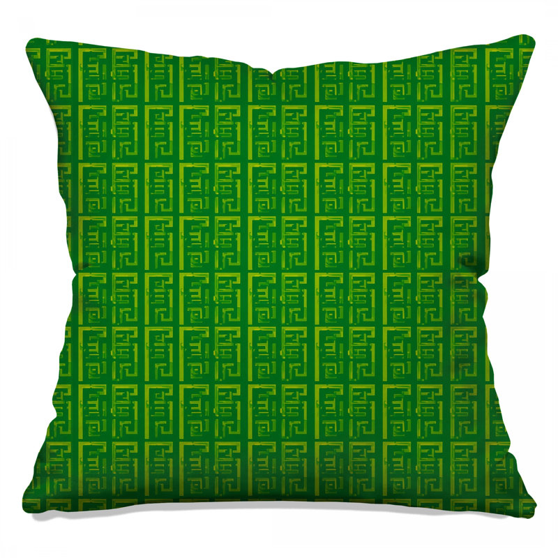 Coussins décoratifs Green Geometric Maze, 26 x 26 inches