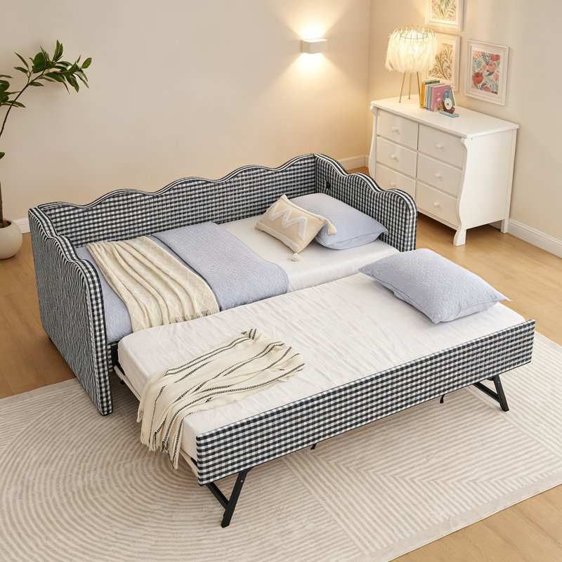 Lit de jour Cozy Gingham, Noir