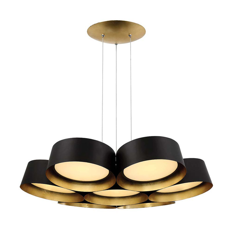 Marimba 7 - Light LED Chandelier, Gold
