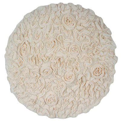 Franciska 100% Cotton Machine Washable Round Bath Rugs
