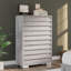  Ensemble de chambre à coucher avec très grand lit de 5 pièces Louby, blanc vieilli-101644239-101644236