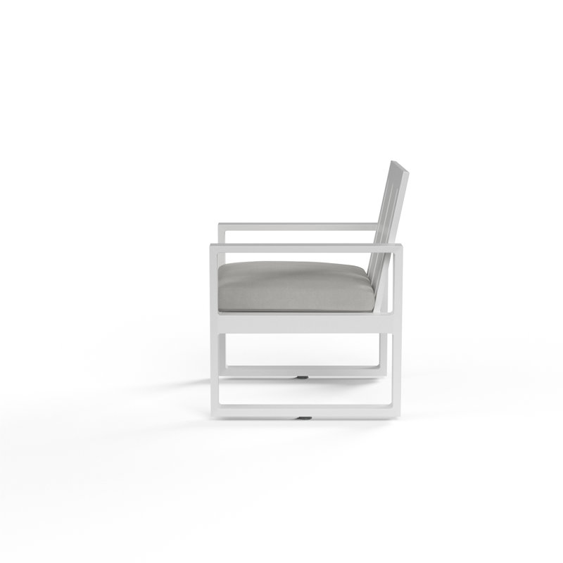 Newport Outdoor Dining Armchair, Cast Silver Sunbrella®