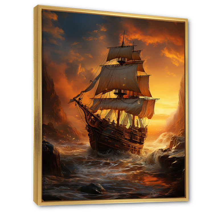 Longshore Tides Pirate Boat Plunderers Legacy Framed On Canvas Print