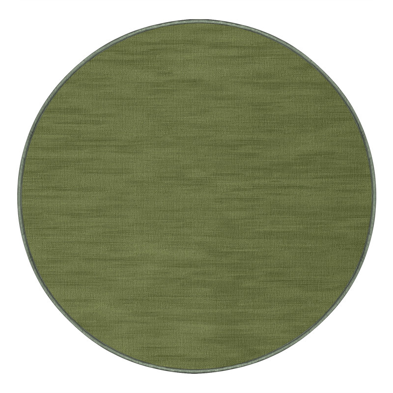 Tapis vert uni lavable à la machine, Rond 3 pi