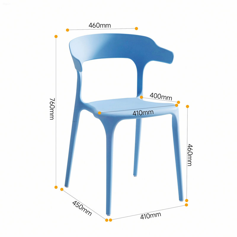 Chaises de salle à manger quatre pièces de style moderne pour l'intérieur, Bleu