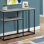 Table d'appoint Auroris à finition en bois gris avec pieds en métal noir, H 31,83 po x l 41,88 po x P 11,78 po