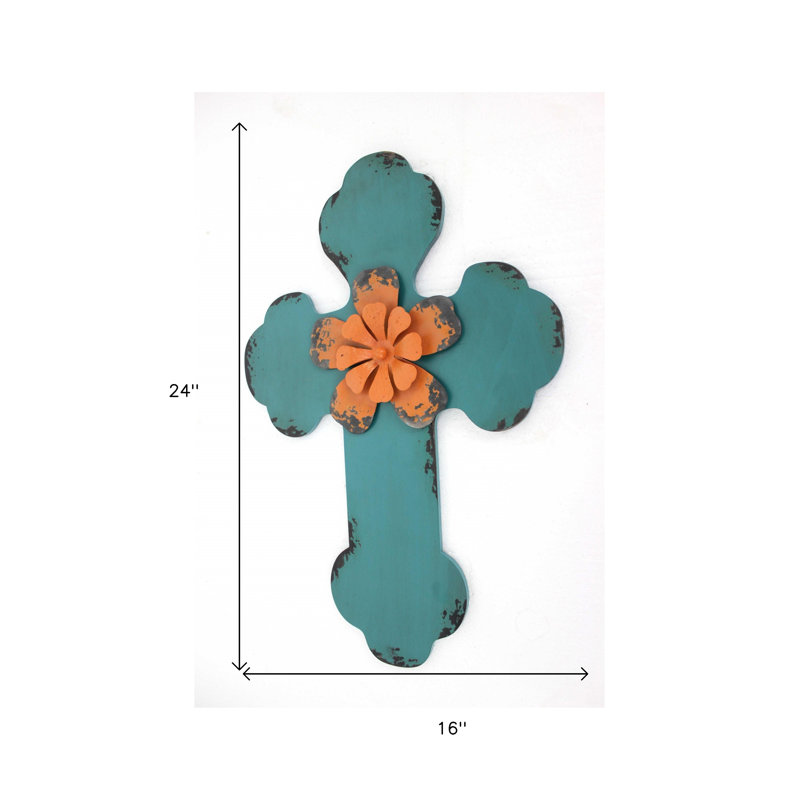 Blue Wood Hanging Dimensional Sculpture