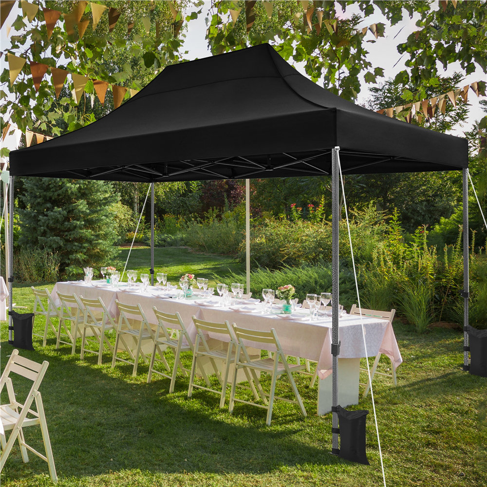 15 Ft. W x 10 Ft. D Steel Pop-Up Canopy Yaheetech Roof