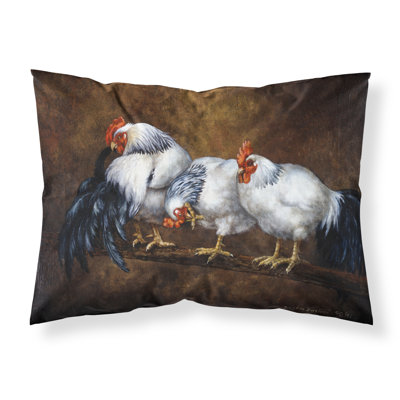 Taie d’oreiller perchoirs coq et poulets