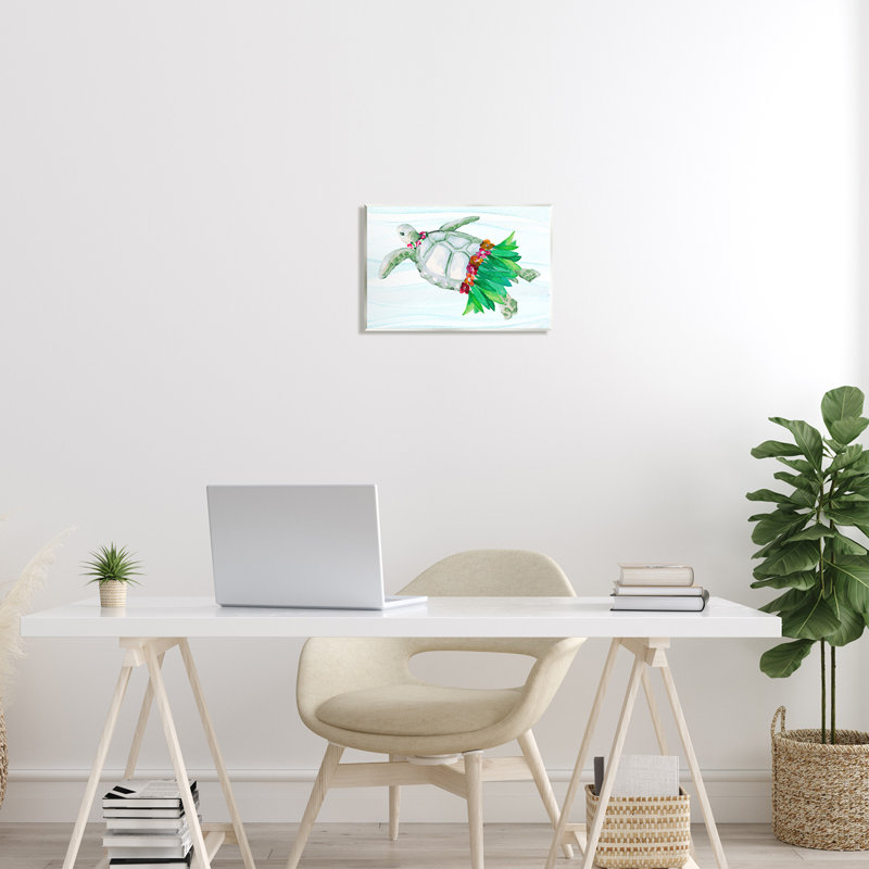 «Hula Turtle» par Lanie Loreth, H 10 po x l 15 po x P 0,5 po, Bois