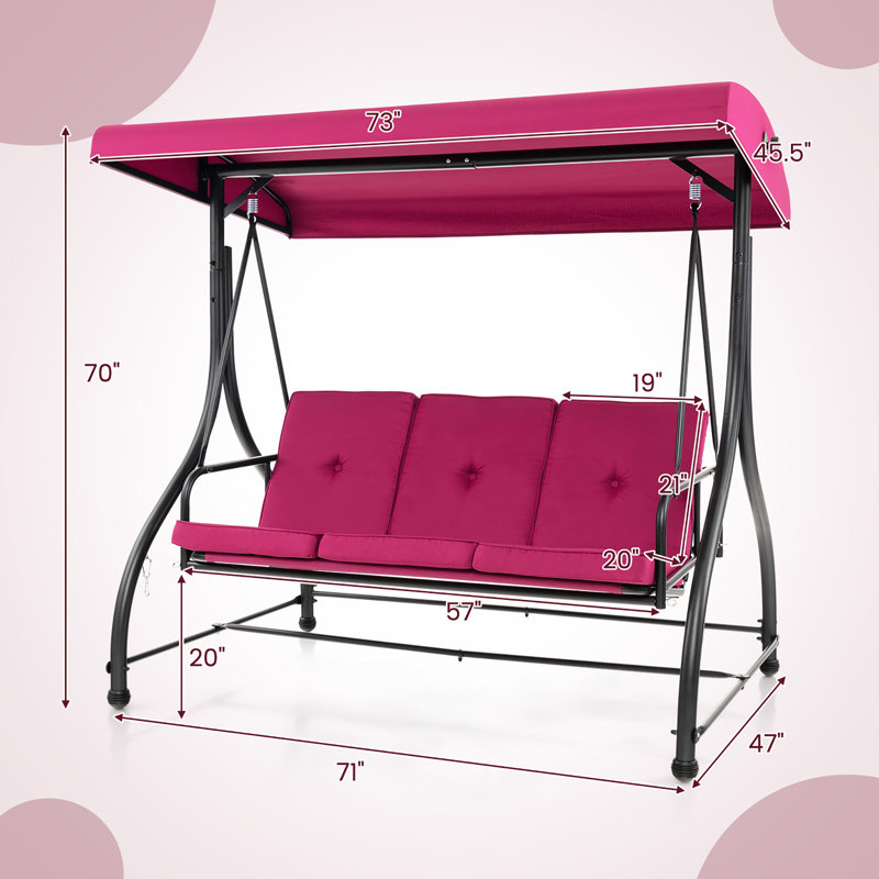 Balancelle avec auvent Rubyn, Rouge
