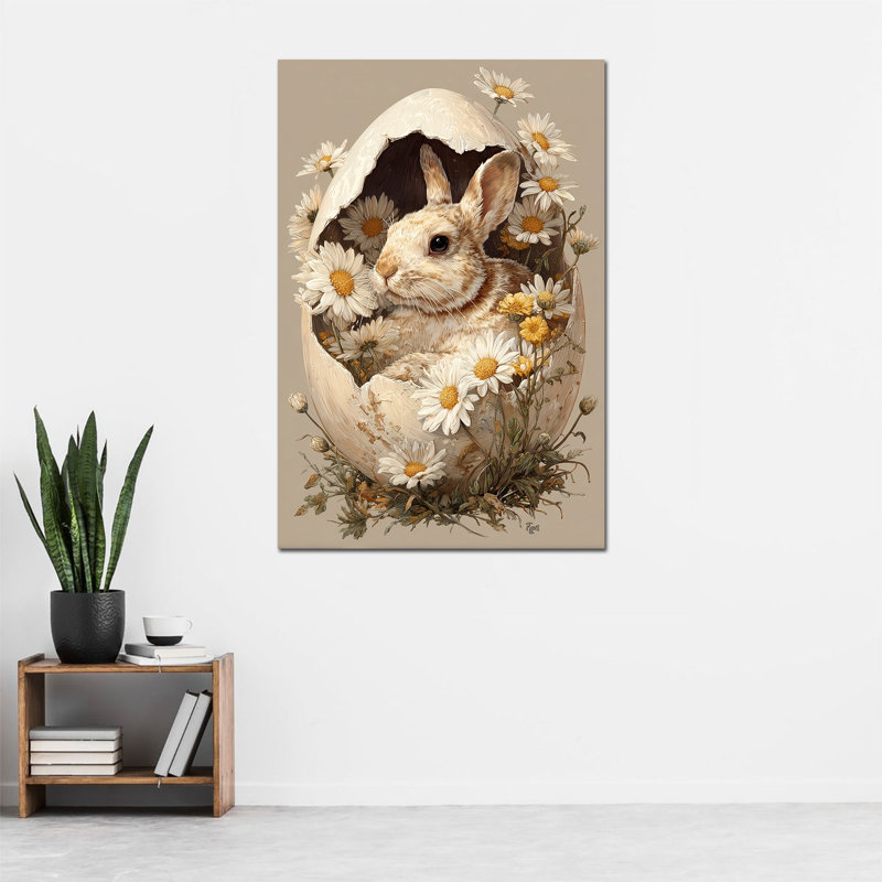  Art mural sur toile de lapin de Pâques - photos de lapins pour photos de printemps, art mural sur toile de Pâques pour décoration murale, impressions sur toile encadrées, 24 po x 36 po