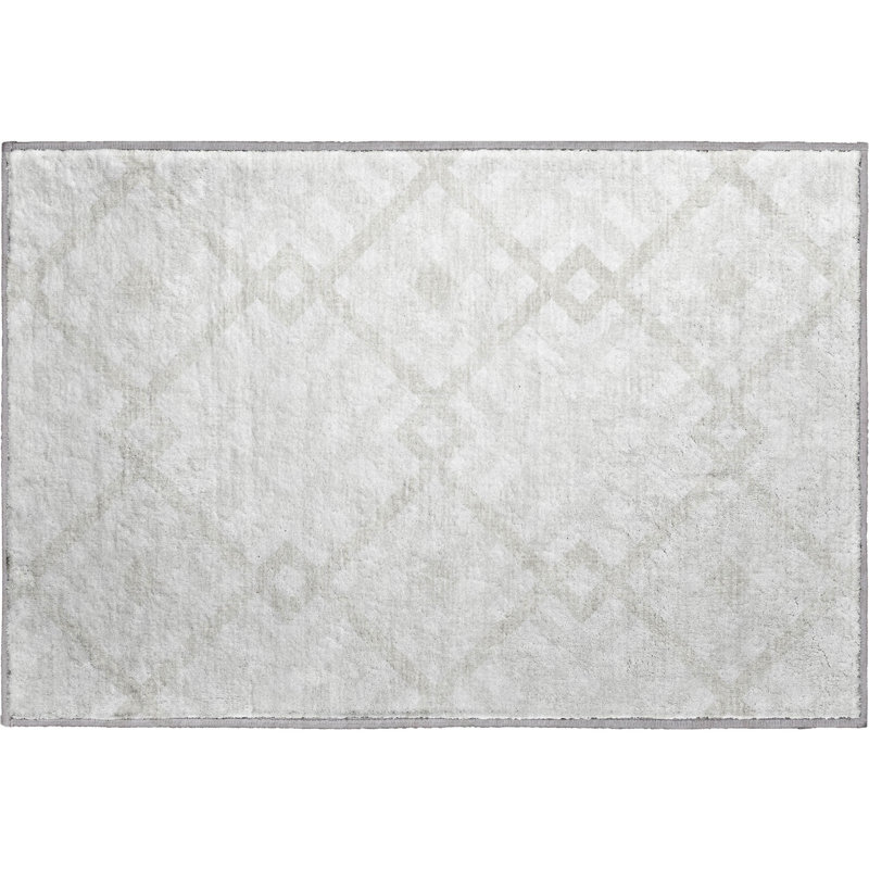 Premium Machine Washable Mayfield AMF616 Geometric Rug, 1'8" x 2'6", Ivory
