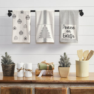 Seasonal and Holiday Cotton Kitchen Towels Set Of 3