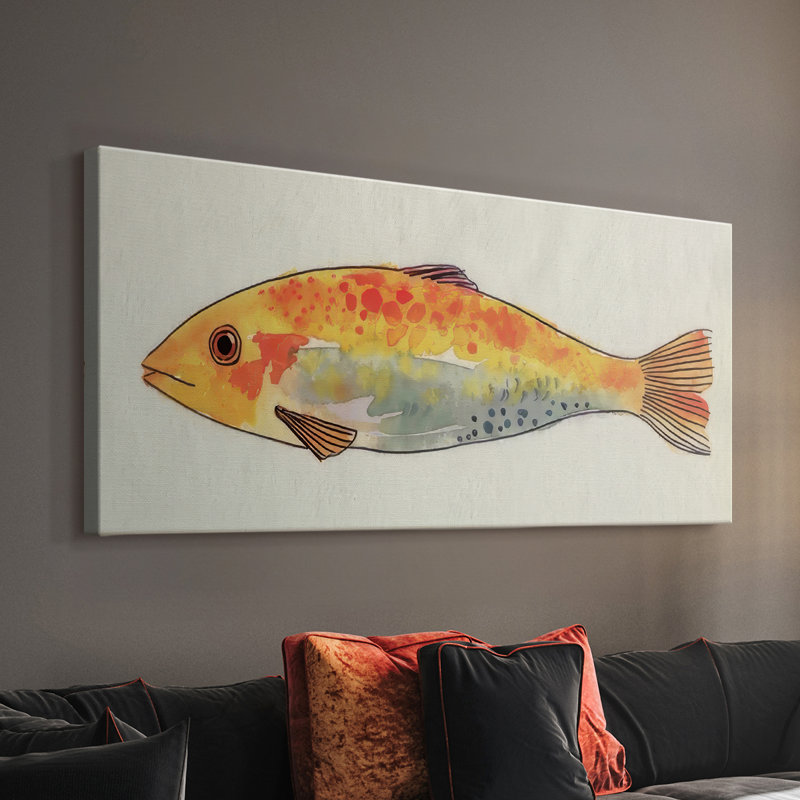 Fanciful Fish II- Gallery Wrapped Canvas -Ready to Hang, 16'' H x 32'' W