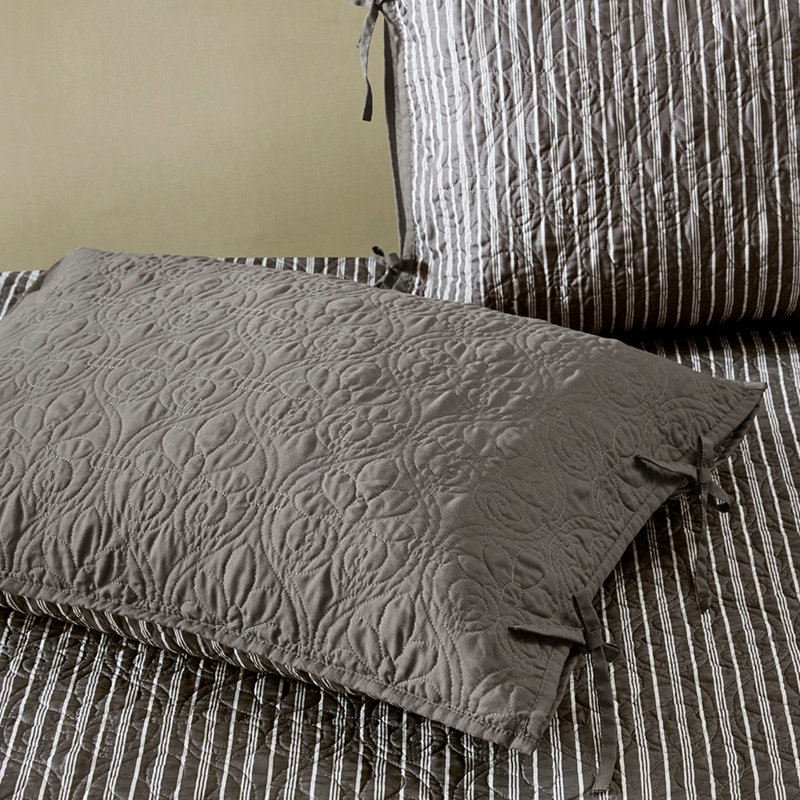 Dark Grey Twin Daybed Cover , 6 Reversible, Cotton Padding, With Cover, , Shams, Decorative Pillow 6 Piece - Grey, Filling, Size, Includes 3