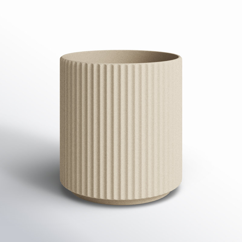 Pot à fleurs rond Demi Series, 1, Sable, H 19,75 po x l 18,5 po x P 18,5 po
