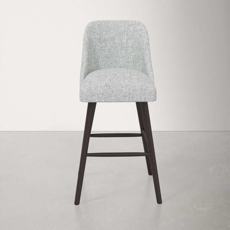 Tabouret Gallie, Tabouret de bar (siège d'une hauteur de 31 po), Espresso, Lin texturé pierre ponce Zuma