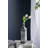 Silver Decorative Glass Bottle Vase With Bronze Leaf Accents