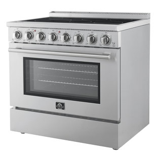Forno Paolo 36 Inch Freestanding Electric Range, 5.44 cu.ft., True Convection Oven, Energy Efficient