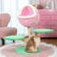 Arbre à chat 31,5 po avec piquets à griffer, grande tour pour chat avec plateformes, maison de chat chaude et mignonne pour l'intérieur