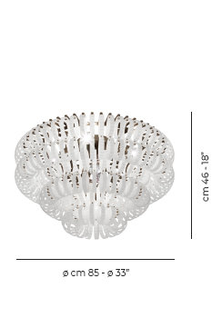 Ecos Ceiling Lamp 90 Crystal Striped Glass Matt Bronze 2 E26 Ul, White Striped, Matte Bronze