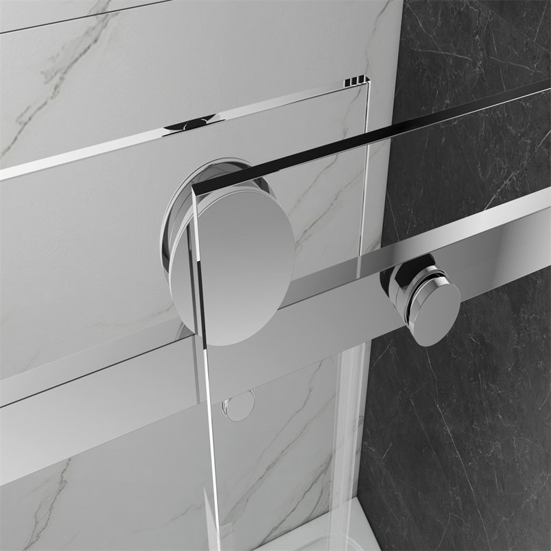 Cabine de douche sans cadre l 60 po x P 76 po x H 76 po, Chrome