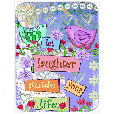 Caroline's Treasures Let Laughter Guide Your Life Inspirational Glass Cutting Board