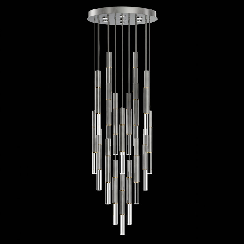 Antonia 25 - Light LED Pendant, Standard Silver Leaf/Brass