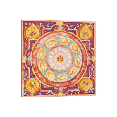 Pink Medallion I by Janice Gaynor - Wrapped Canvas Painting