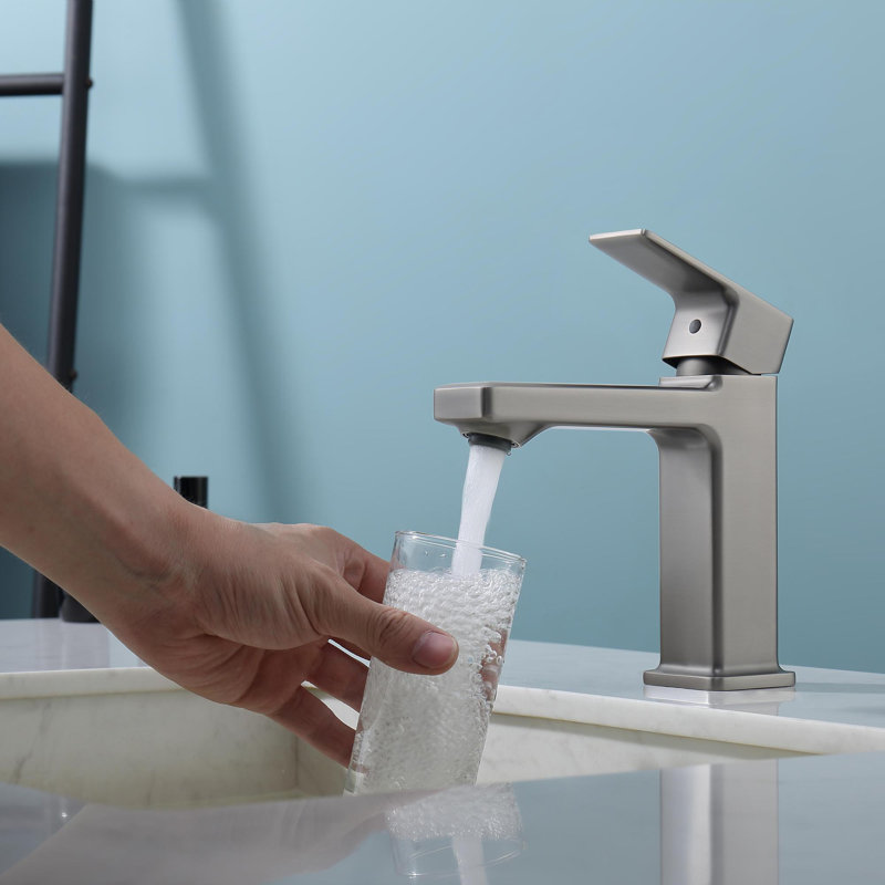 Single Hole Bathroom Faucet,Laundry Vanity Sink Faucet with Two 9/16" Hoses