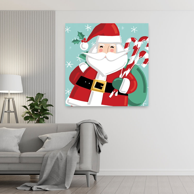 Festive Christmas VII, art abstrait contemporain hivernal, H 48 po x l 48 po